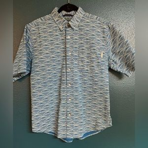 Wool rich Short Sleeve Blue Trout Print